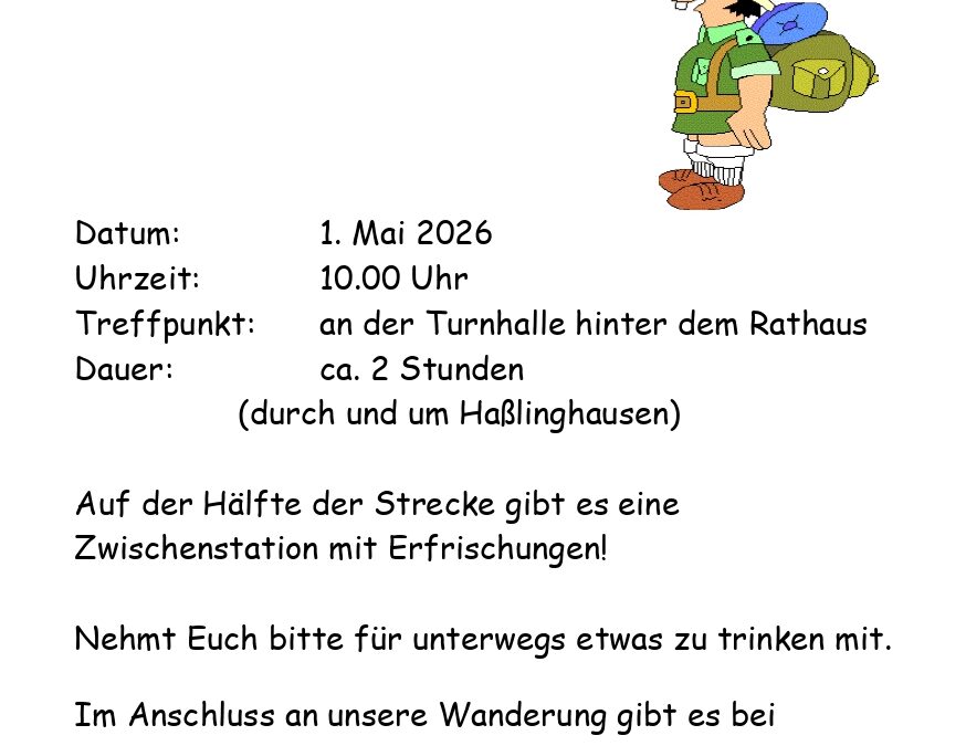 1. Mai-Wanderung 2026